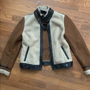Womens Members Only Faux Shearling mixed media Jacket Medium